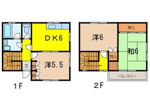 中本テラスハウスの物件間取画像